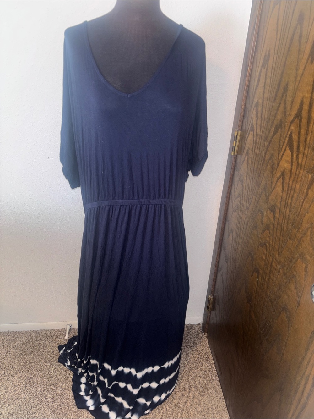 Lane Bryant Pullover Tie-Dye Striped Stretchy Maxi Dress size 22/24